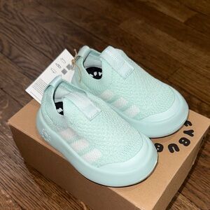 Adidas Kids Light Green Slip-On Sneakers